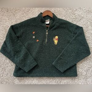 Vintage Large The Disney Store Winnie The Pooh’s Nature Walk 3/4 Zip Up Sweater